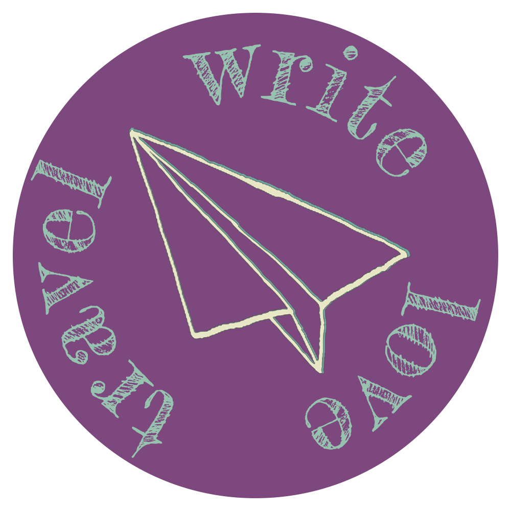 Logo of Love Travel Write - a purple circle with a paper airplane inside it and the words Love Travel Write around it